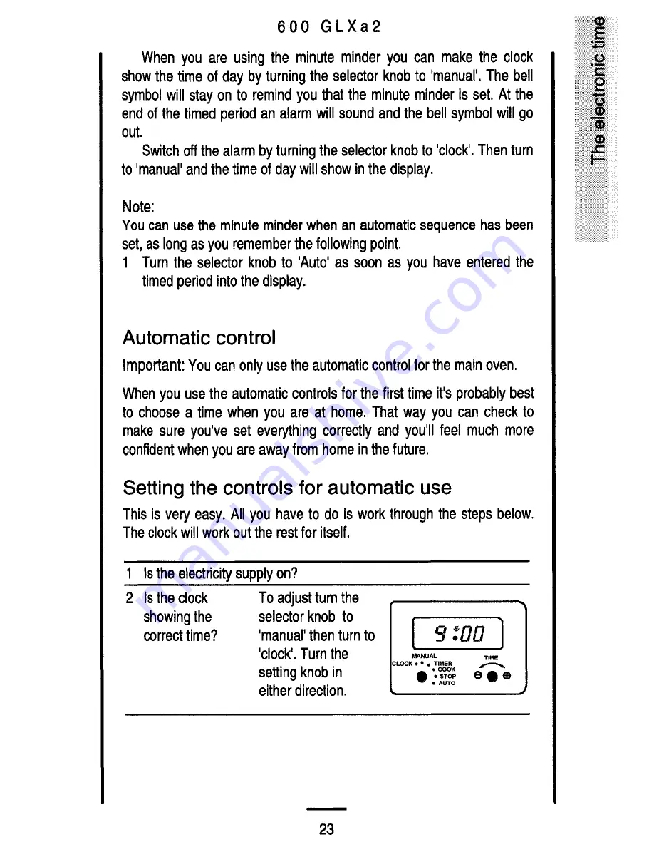 Parkinson Cowan 600 GLXa 2 Owner'S Handbook Manual Download Page 23