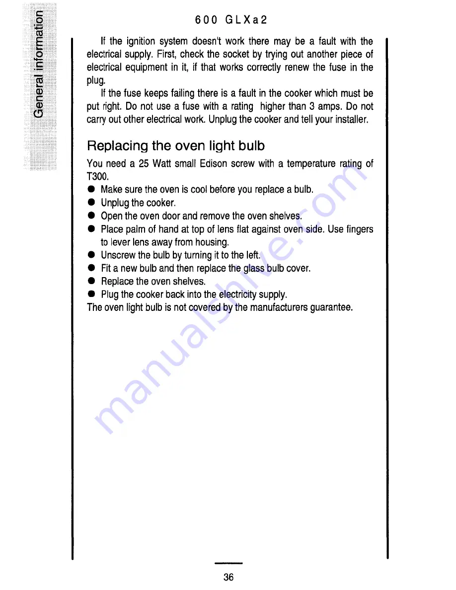 Parkinson Cowan 600 GLXa 2 Owner'S Handbook Manual Download Page 36