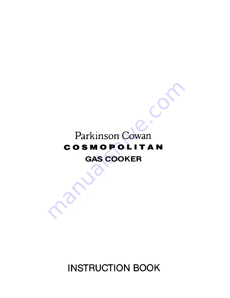 Parkinson Cowan COSMOPOLITAN Instruction Book Download Page 1