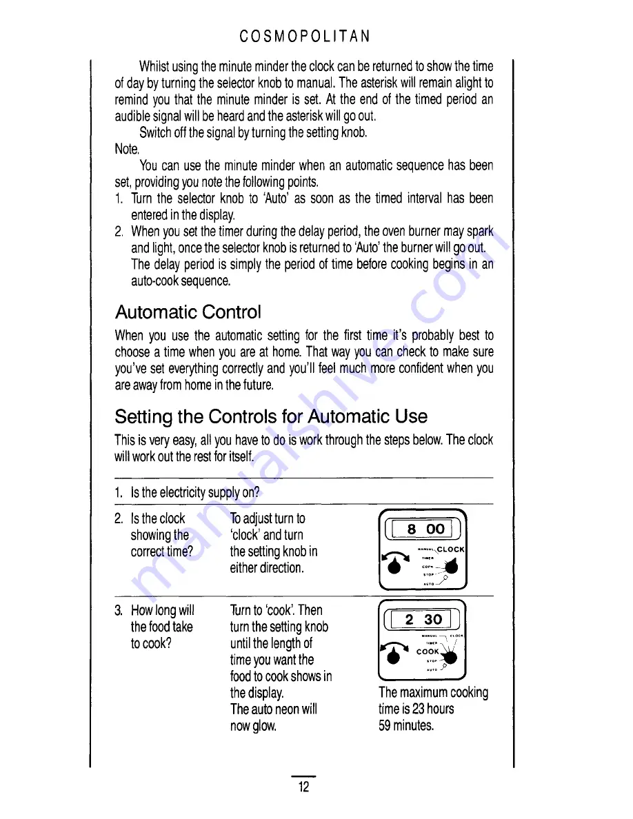 Parkinson Cowan COSMOPOLITAN Instruction Book Download Page 14