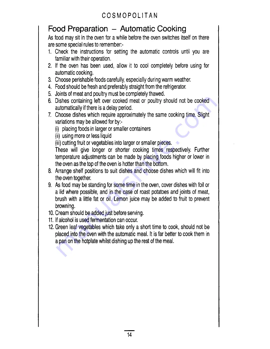 Parkinson Cowan COSMOPOLITAN Instruction Book Download Page 16