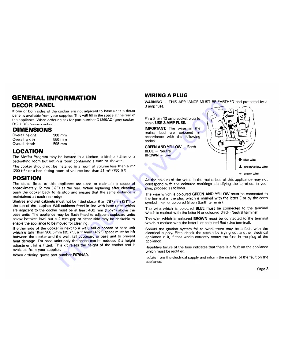 Parkinson Cowan Moffat Program D1260AO Instruction Book Download Page 5