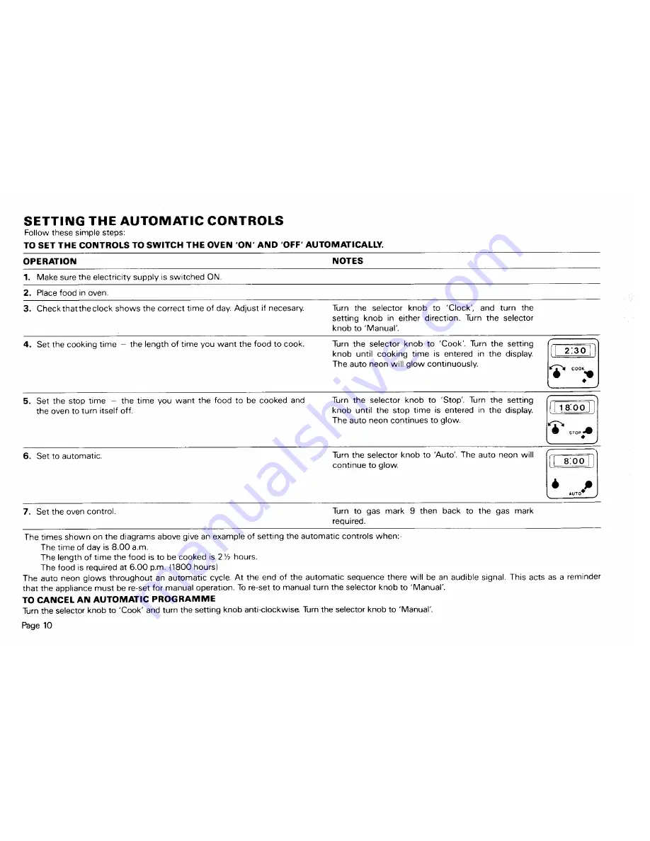 Parkinson Cowan Moffat Program D1260AO Instruction Book Download Page 12