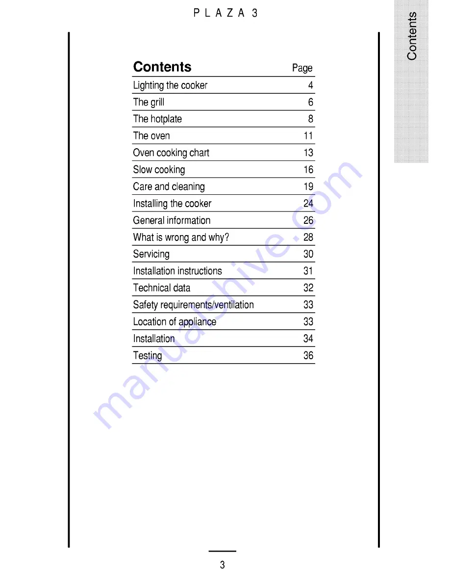 Parkinson Cowan Plaza 3 Owners Handbook And Installation Instructions Download Page 3