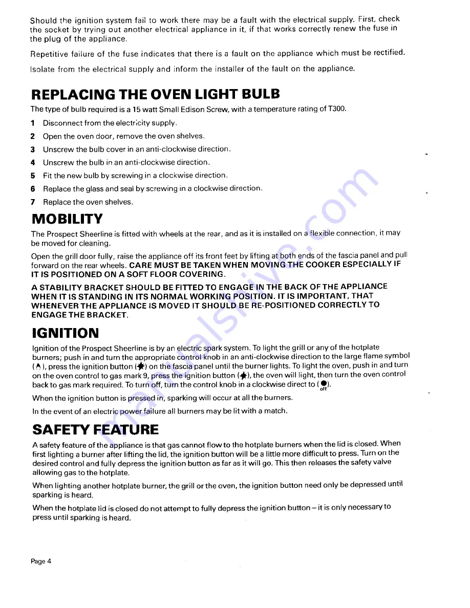 Parkinson Cowan PROSPECT SHEERLINE User Manual Download Page 6