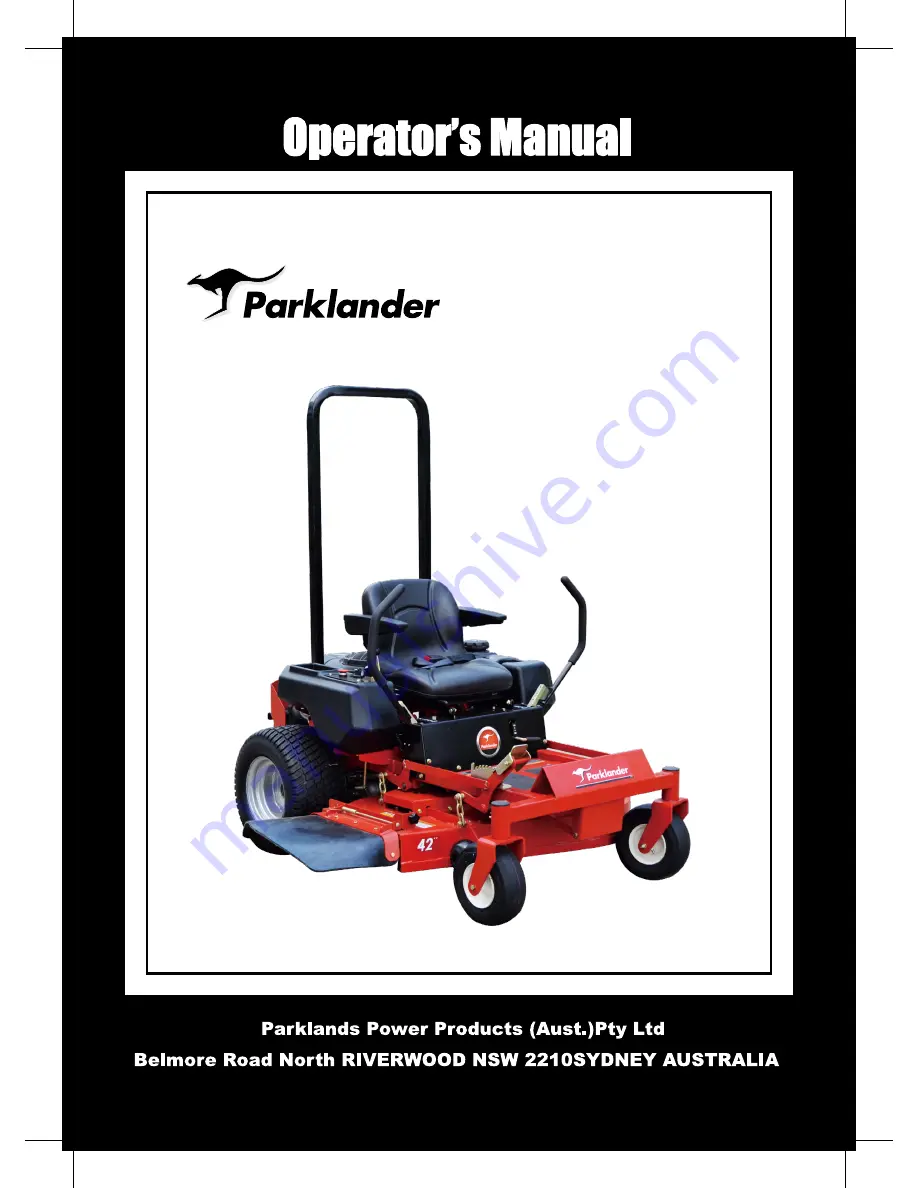 Parklands PZT-42 Operator'S Manual Download Page 1