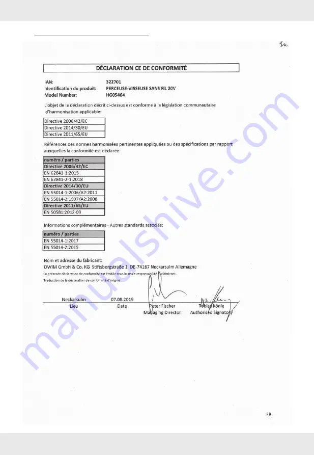 Parkside Performance 322701 1901 Operation And Safety Notes Download Page 59