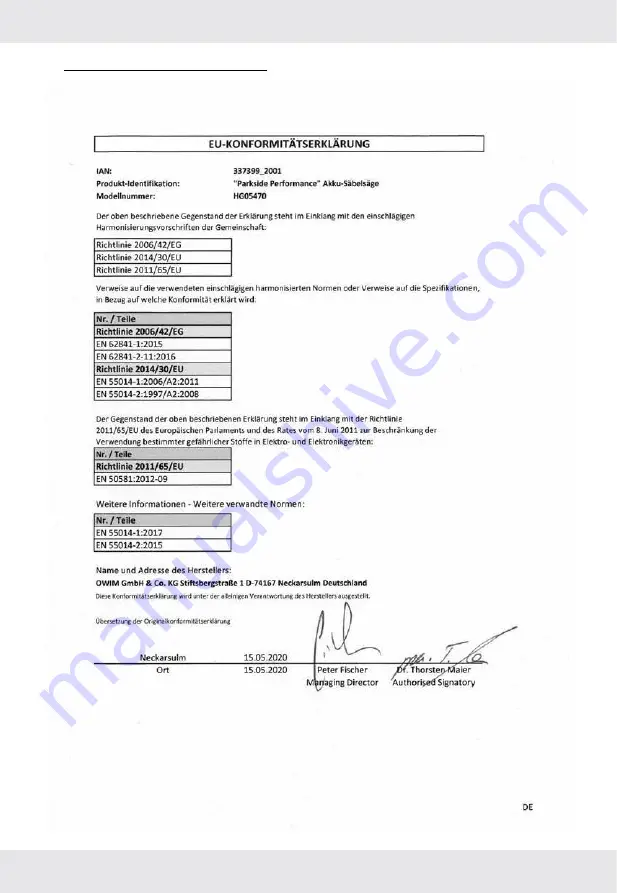 Parkside Performance PSSAP 20-Li C3 Operation And Safety Notes Download Page 24