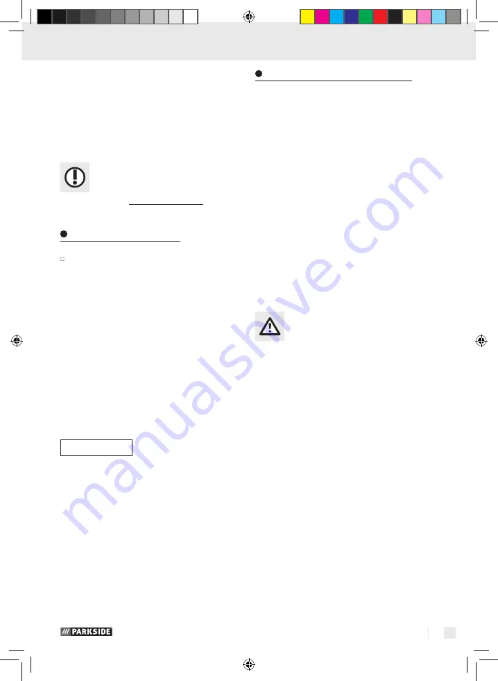 Parkside 270752 Assembly, Operating And Safety Instructions Download Page 11