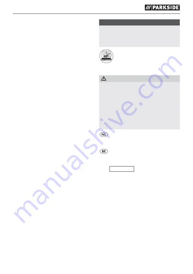 Parkside 289800 Operating Instructions Manual Download Page 42