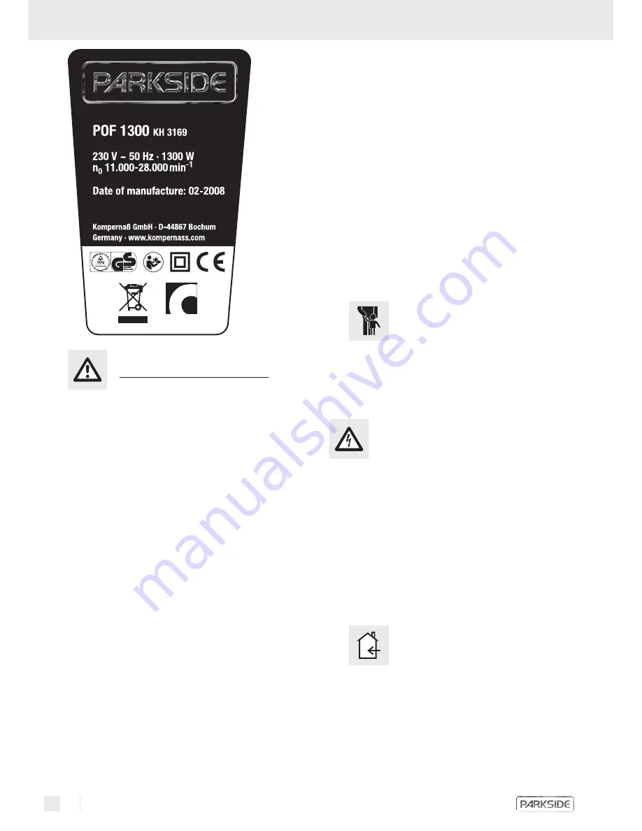 Parkside KH 3169 ROUTER Скачать руководство пользователя страница 48