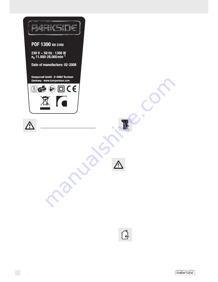 Parkside KH 3169 ROUTER Operation And Safety Notes Download Page 76