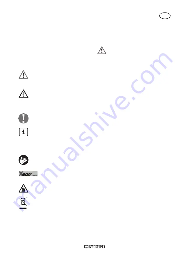 Parkside PASSK 20-Li B2 Instructions Manual Download Page 7