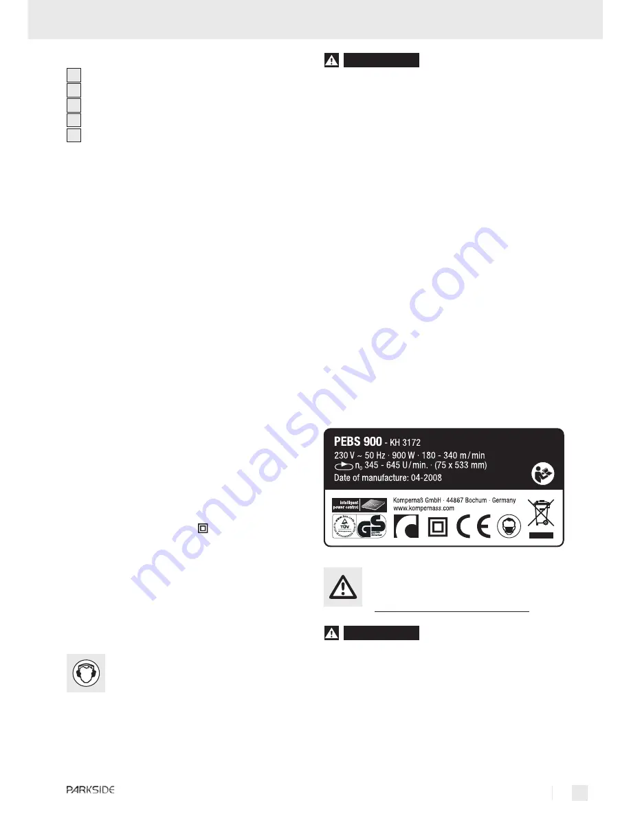 Parkside PEBS 900 -  3 Operation And Safety Notes Download Page 35