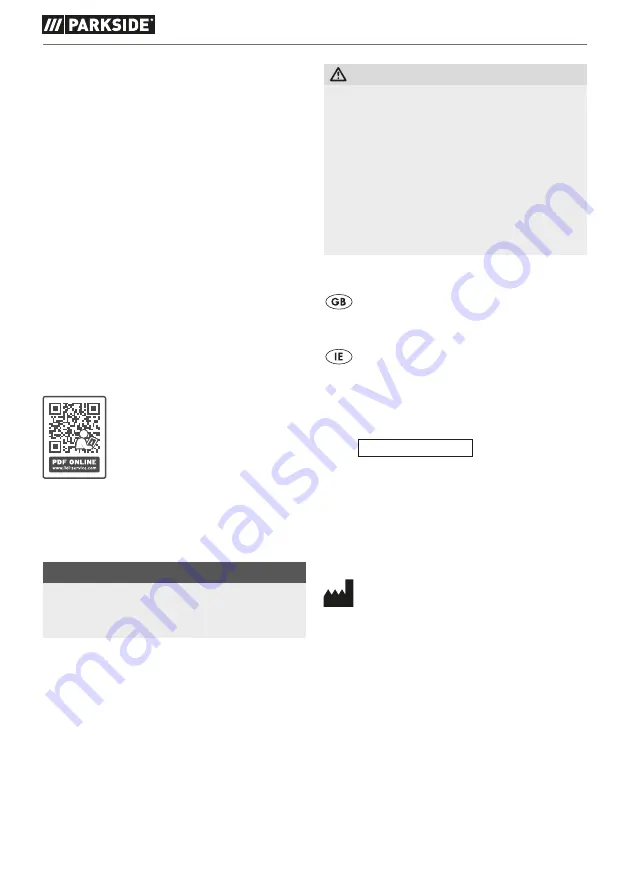 Parkside PSBM 1100 B1 Translation Of The Original Instructions Download Page 13