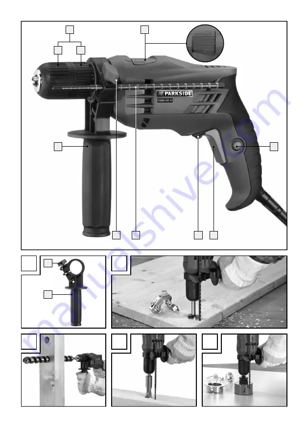 Parkside SCHLAGBOHRMASCHINE PSBM 500 A1 Скачать руководство пользователя страница 3