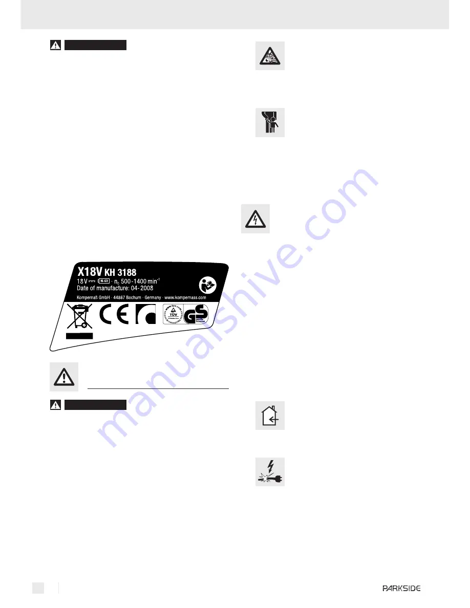 Parkside X18V Скачать руководство пользователя страница 16