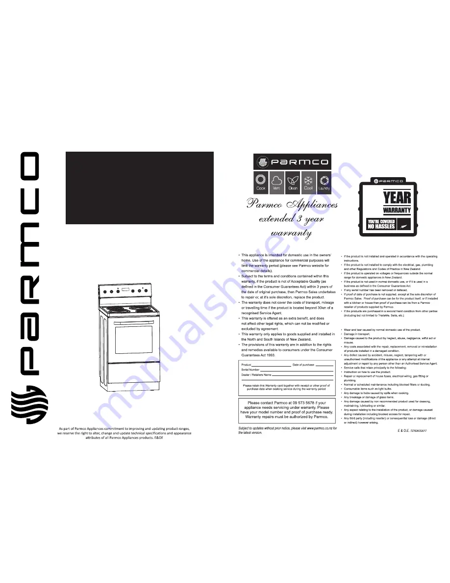 Parmco FS60R-4W Installation And Operating Instructions Manual Download Page 1