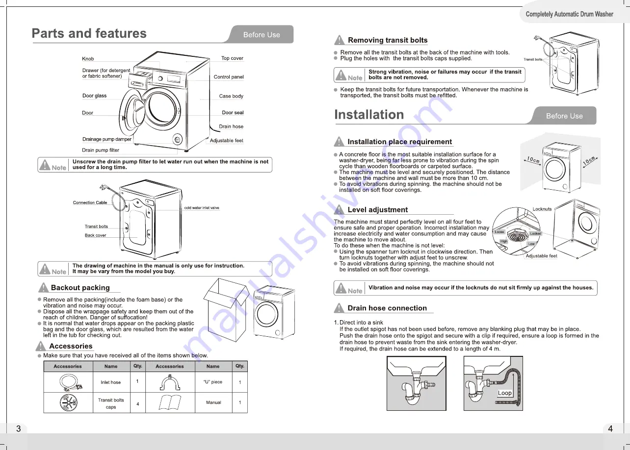 Parmco WD106WF Installation And Operating Instructions Manual Download Page 6