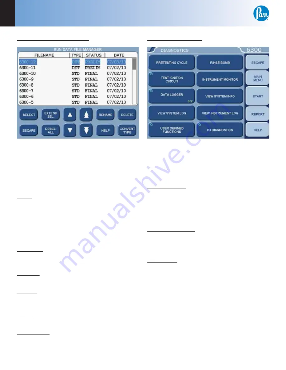 Parr Instrument Company 6300 Operating Instructions Manual Download Page 68