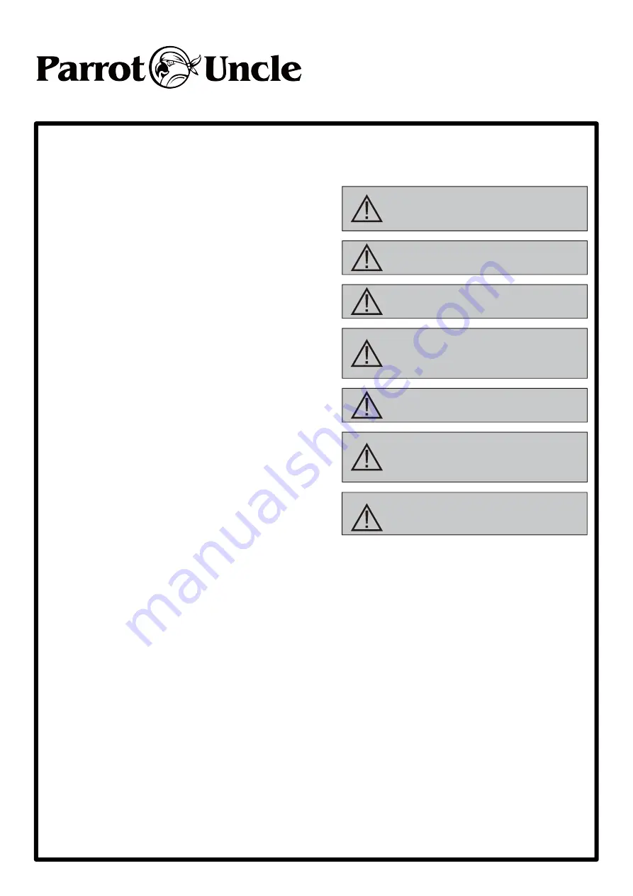 Parrot Uncle BBA544003CA Use And Care Manual Download Page 2