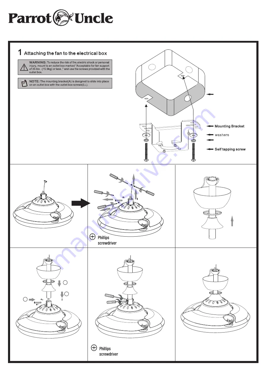 Parrot Uncle F3502Q110V Installation & Operating Instructions Manual Download Page 3