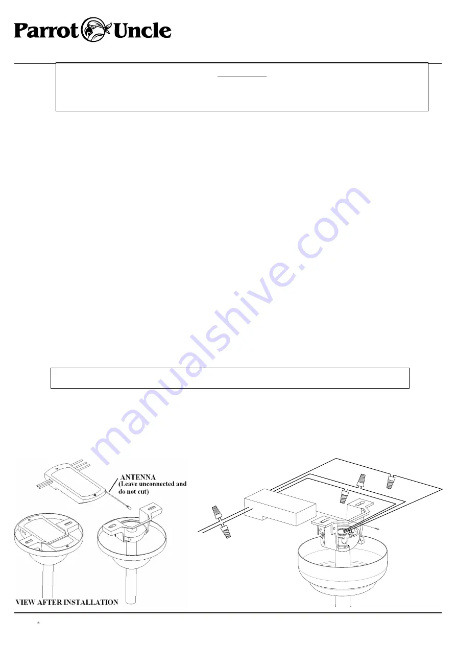 Parrot Uncle F6291 Installation & Operating Instructions Manual Download Page 9