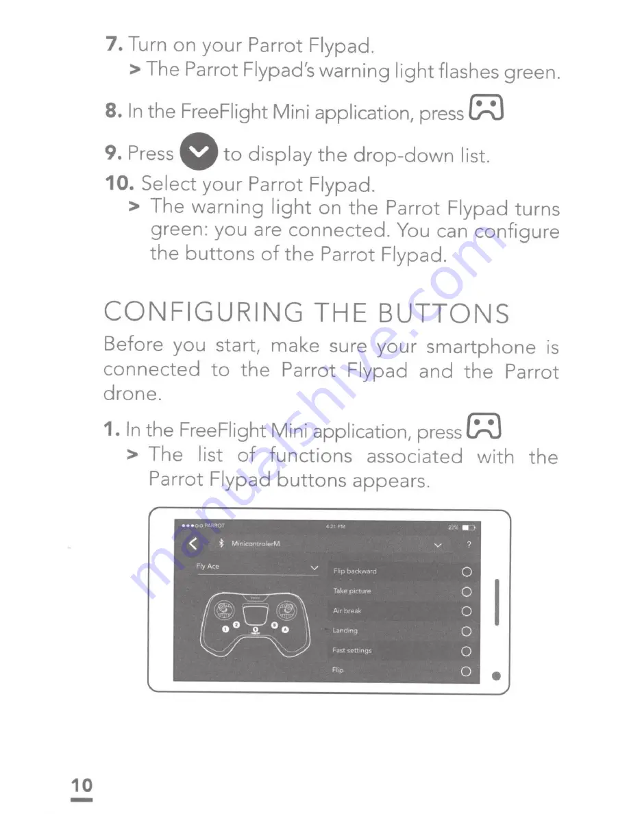 Parrot FLYPAD Quick Start Manual Download Page 10