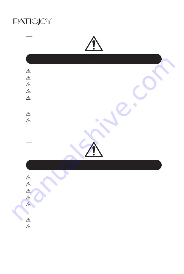 PATIOJOY HW68938 Manual Download Page 2