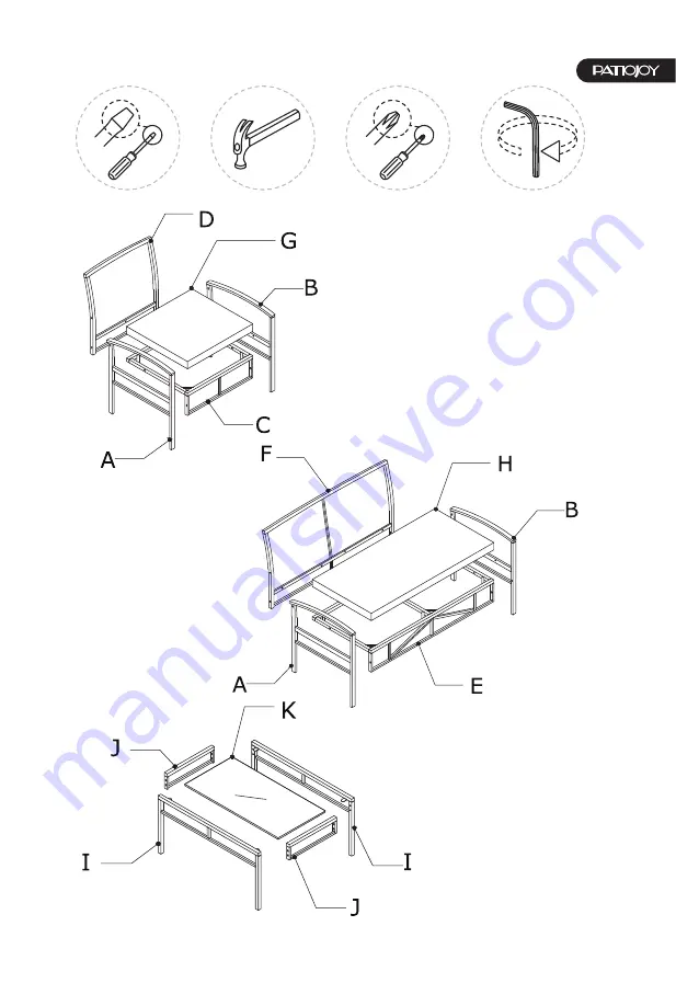 PATIOJOY HW68938 Manual Download Page 3