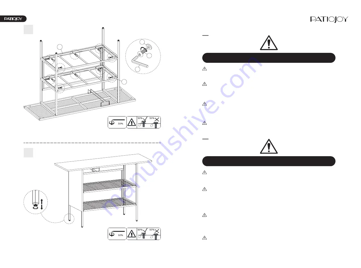 PATIOJOY HW70304 Assembly Instructions Download Page 4