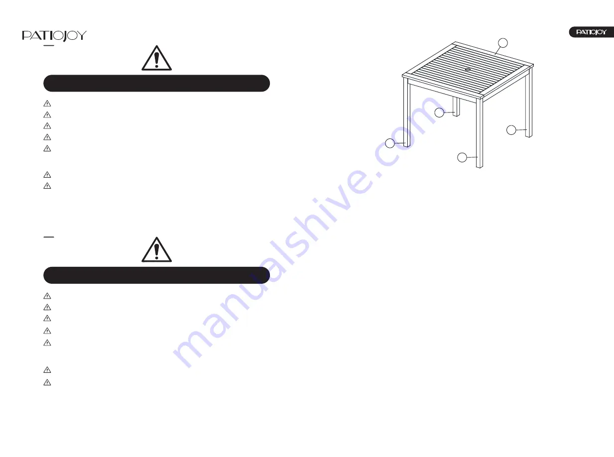 PATIOJOY HW71252 Instruction Booklet Download Page 2