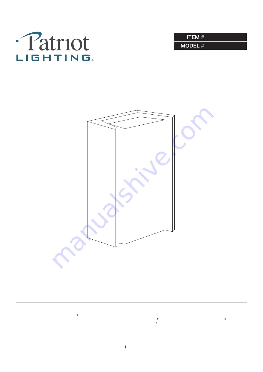 Patriot Lighting 33573-MND Quick Start Manual Download Page 1