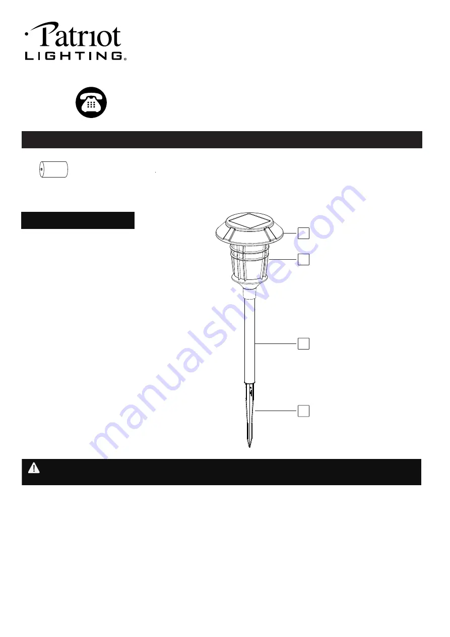 Patriot Lighting SL2002 BLK Quick Start Manual Download Page 1