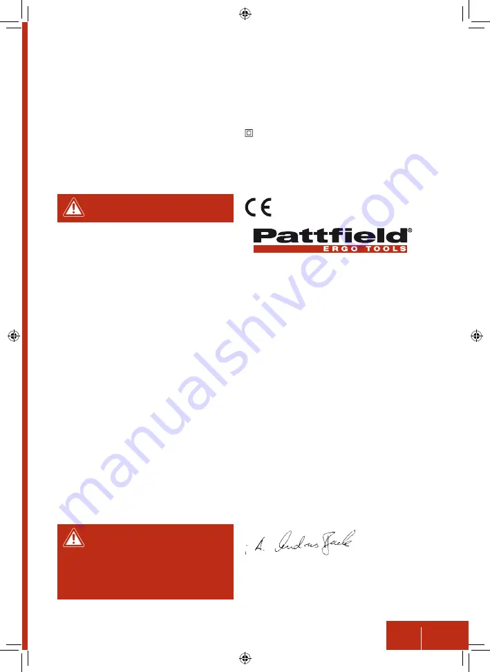 Pattfield Ergo Tools PA-2000HP Original Instructions Manual Download Page 23