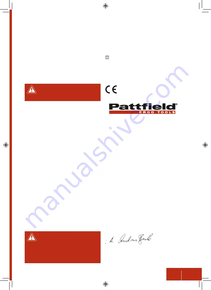 Pattfield Ergo Tools PA-2000HP Original Instructions Manual Download Page 31