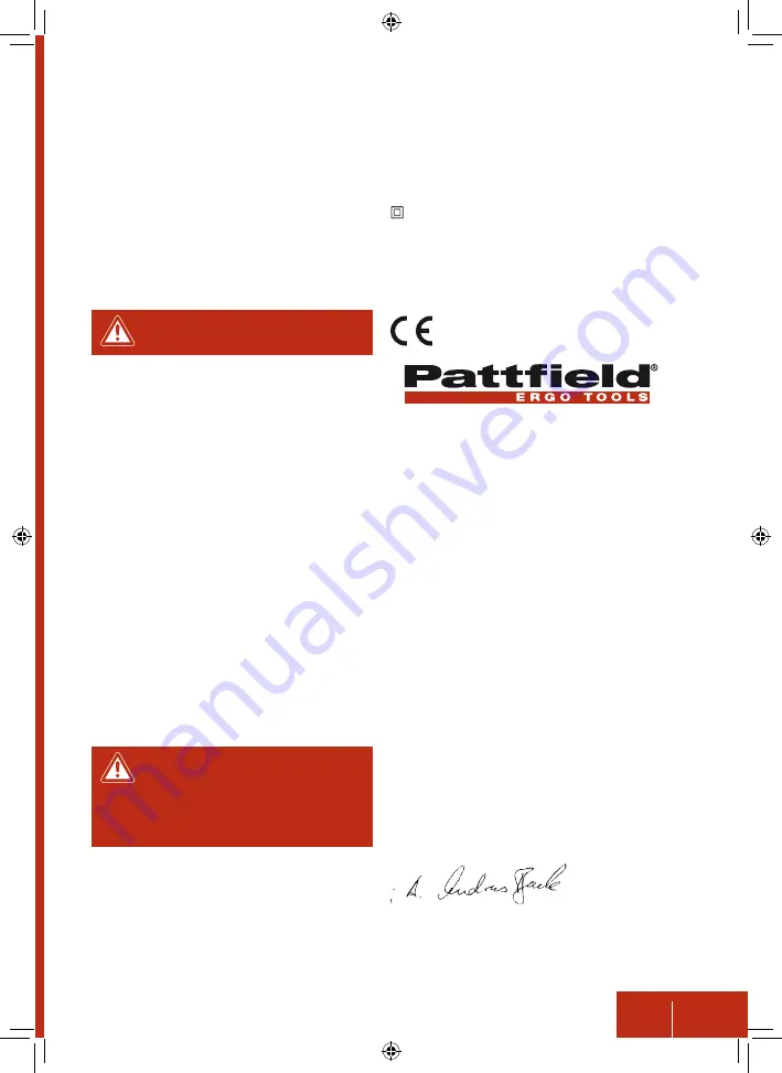 Pattfield Ergo Tools PA-2000HP Original Instructions Manual Download Page 71