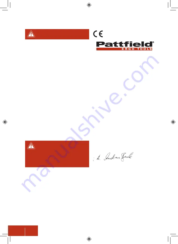 Pattfield Ergo Tools PE-2350WS Original Instructions Manual Download Page 96