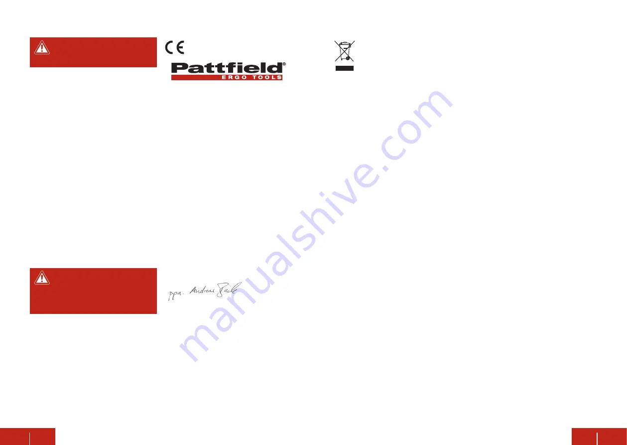 Pattfield Ergo Tools PE-300 SR Original Instructions Manual Download Page 31