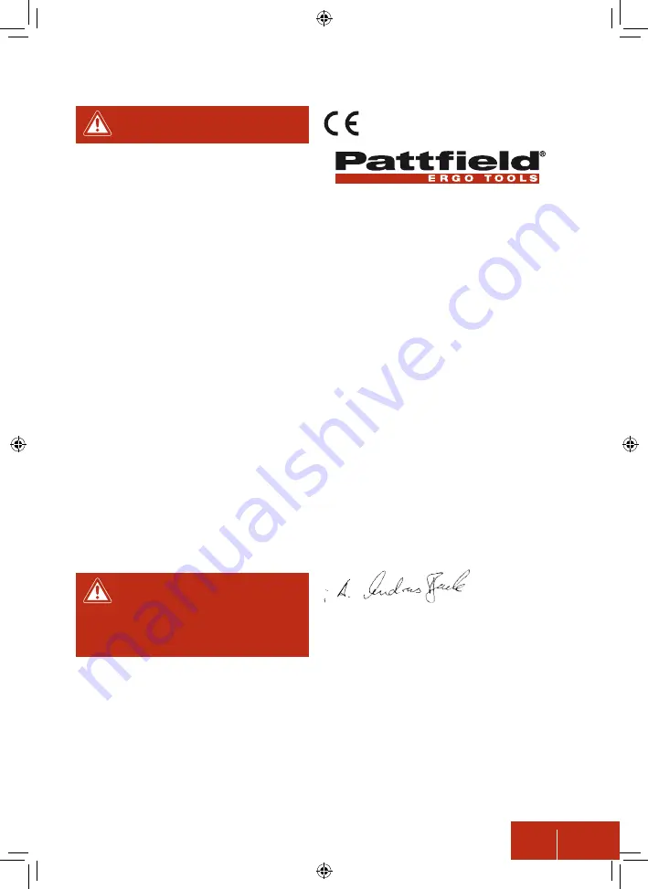 Pattfield Ergo Tools PE-300MFW Original Instructions Manual Download Page 21