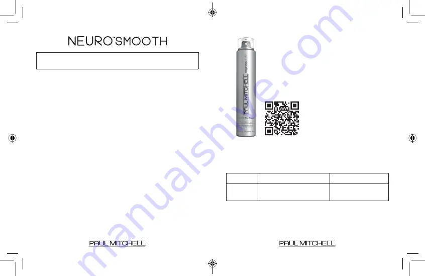 Paul Mitchell NEURO SMOOTH User Manual Download Page 22