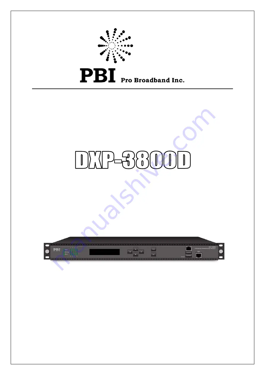 PBI DXP-3800D User Manual Download Page 1