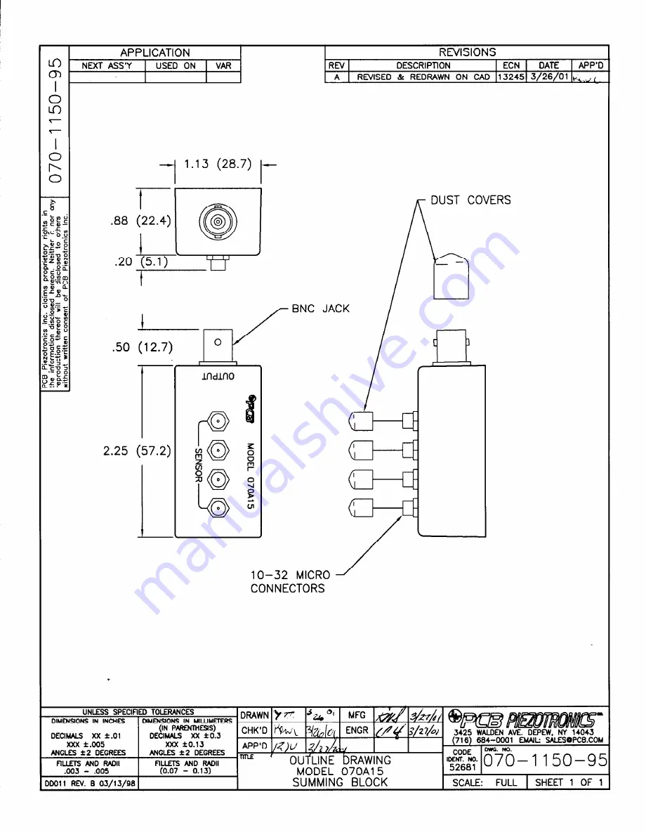 PCB Piezotronics 070A15 Скачать руководство пользователя страница 6