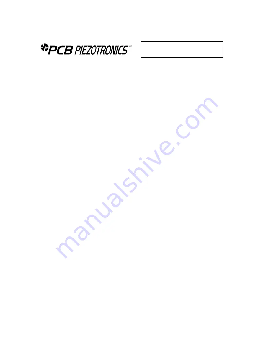 PCB Piezotronics 101A02 Installation And Operating Manual Download Page 2