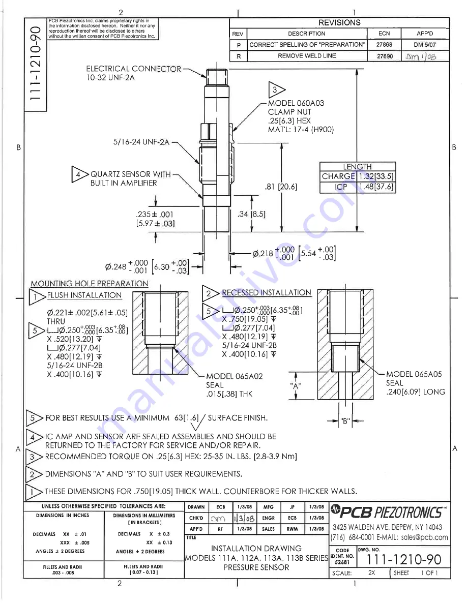 PCB Piezotronics 101A02 Installation And Operating Manual Download Page 10