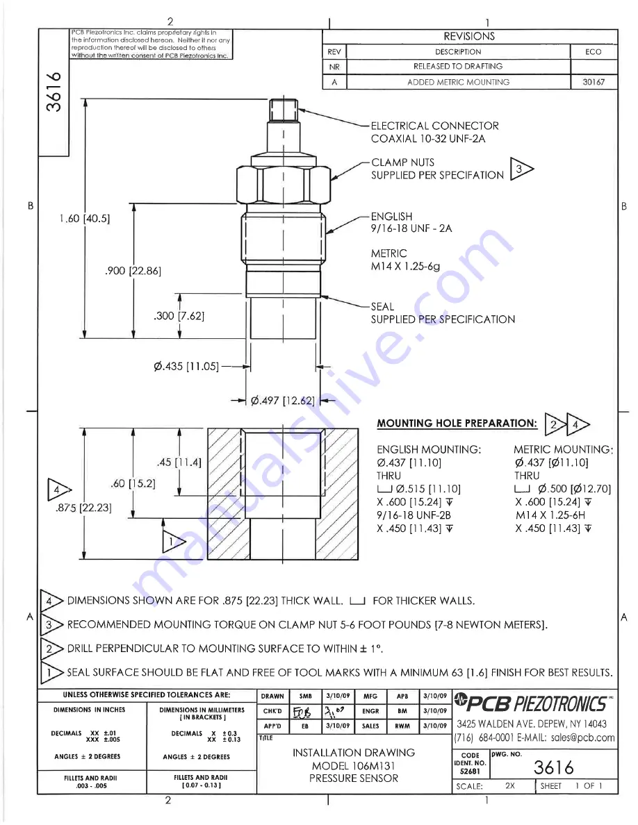 PCB Piezotronics 106B Скачать руководство пользователя страница 8