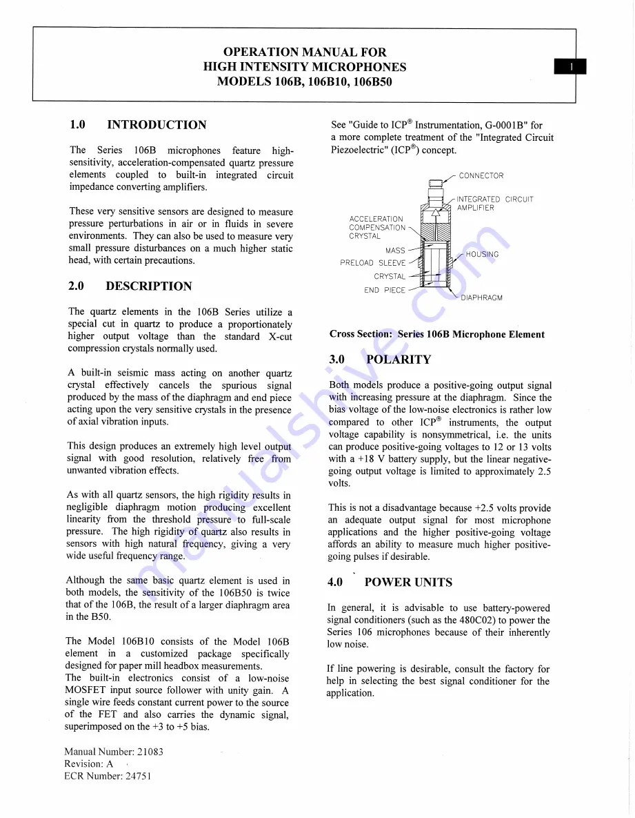 PCB Piezotronics 106B51 Installation And Operating Manual Download Page 6