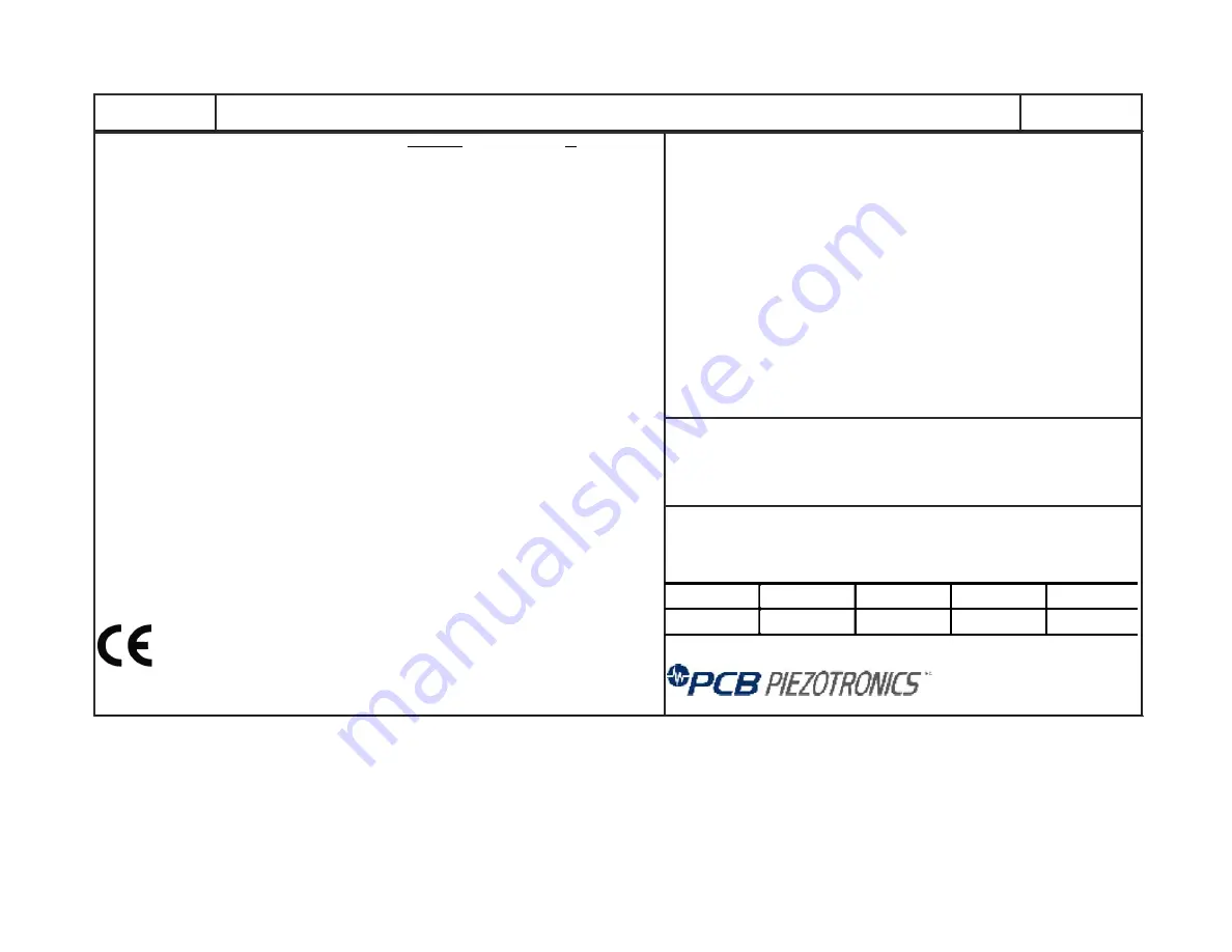 PCB Piezotronics 106B51 Installation And Operating Manual Download Page 9