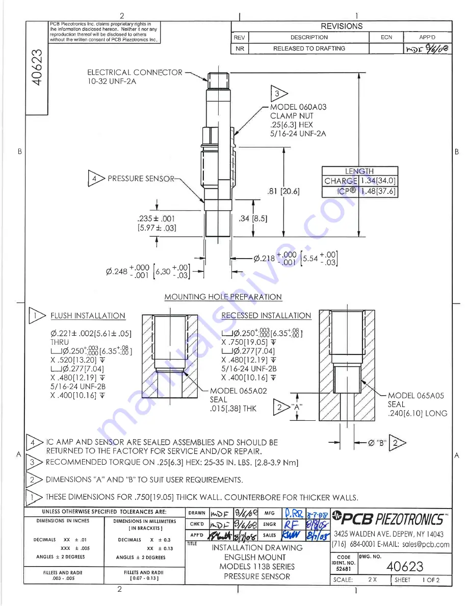 PCB Piezotronics 113B03 Скачать руководство пользователя страница 16