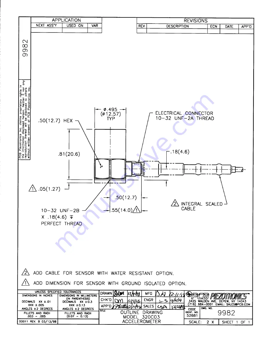 PCB Piezotronics 320C03 Скачать руководство пользователя страница 17